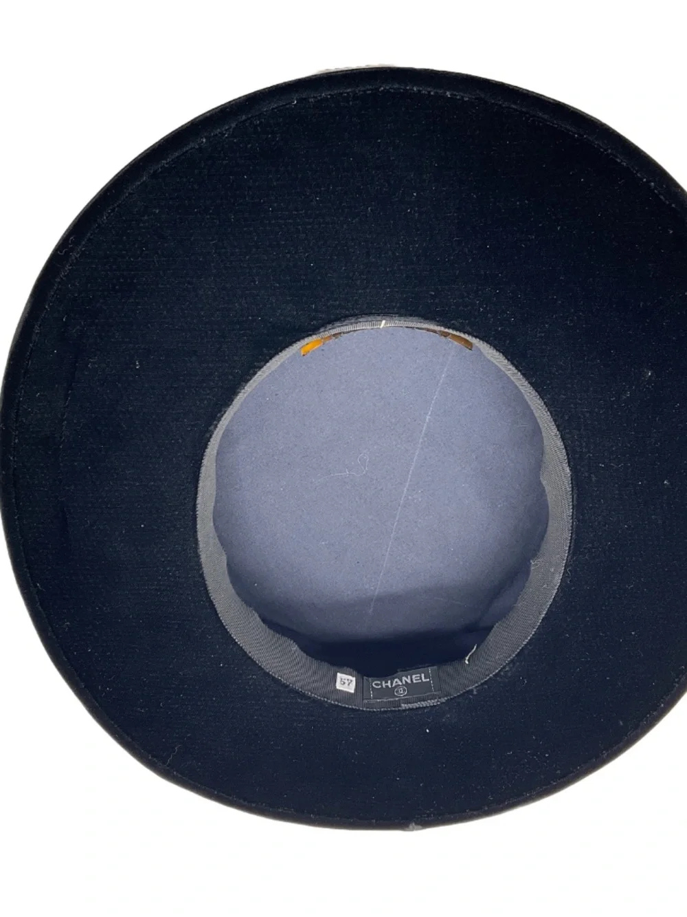 CHANEL VINTAGE RARE BLACK GROSGRAIN TRIMMED VELVET HAT